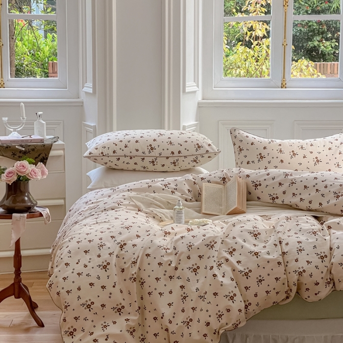 91家纺网 家纺一手货源 找家纺 昔可家纺2022新款嵌绳全棉四件套套件组图一 伊娜