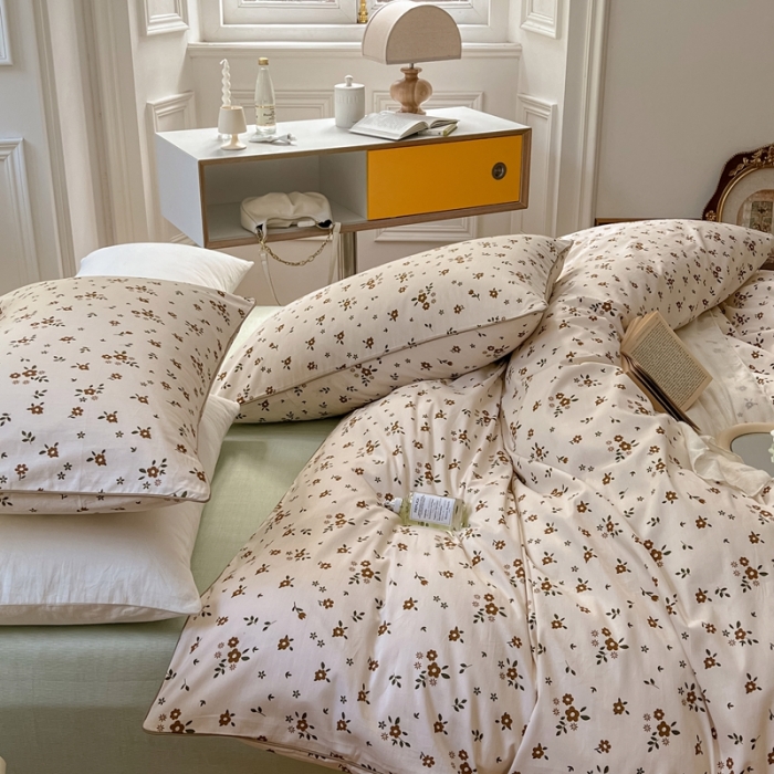 91家纺网 家纺一手货源 找家纺 昔可家纺2022新款嵌绳全棉四件套套件组图一 伊娜