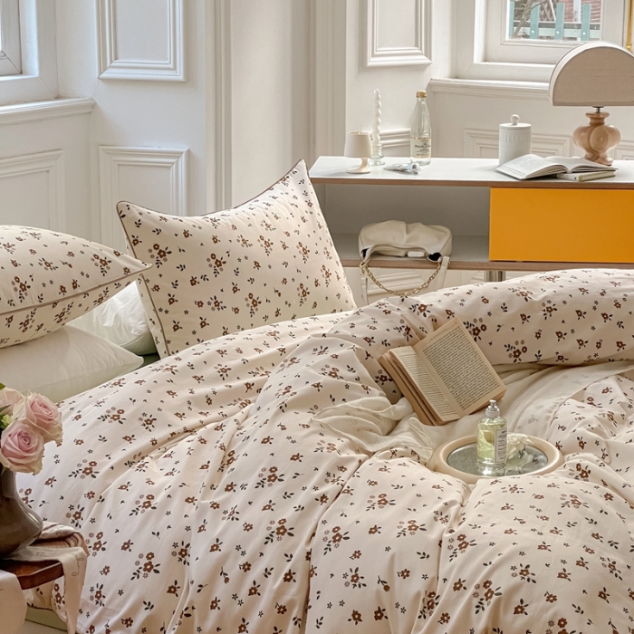 91家纺网 家纺一手货源 找家纺 昔可家纺2022新款嵌绳全棉四件套套件组图一 伊娜