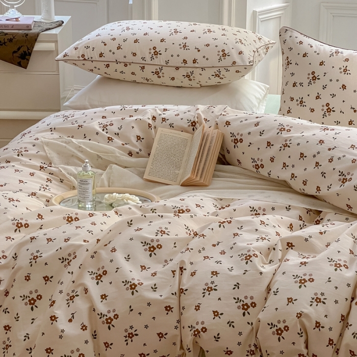 91家纺网 家纺一手货源 找家纺 昔可家纺2022新款嵌绳全棉四件套套件组图一 伊娜