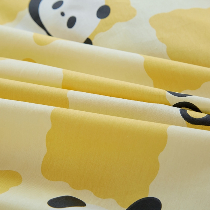 91家纺网 家纺一手货源 找家纺 金丝鸟 2022新款全棉花边床笠 宝宝熊 黄