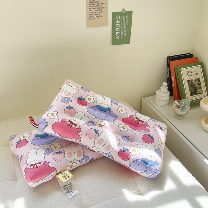 91家纺网 家纺一手货源 找家纺 宝晶枕芯 2022新款全棉儿童枕头可水洗儿童枕 草莓兔