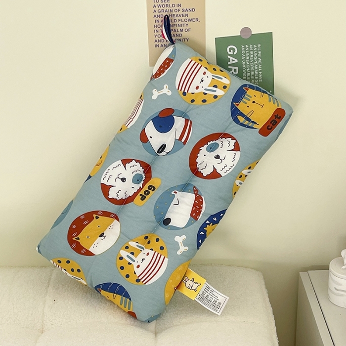 91家纺网 家纺一手货源 找家纺 宝晶枕芯 2022新款全棉儿童枕头可水洗儿童枕 动物乐园蓝