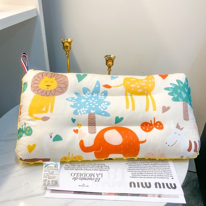 91家纺网 家纺一手货源 找家纺 宝晶枕芯 2022新款全棉儿童枕头可水洗儿童枕 动物世界