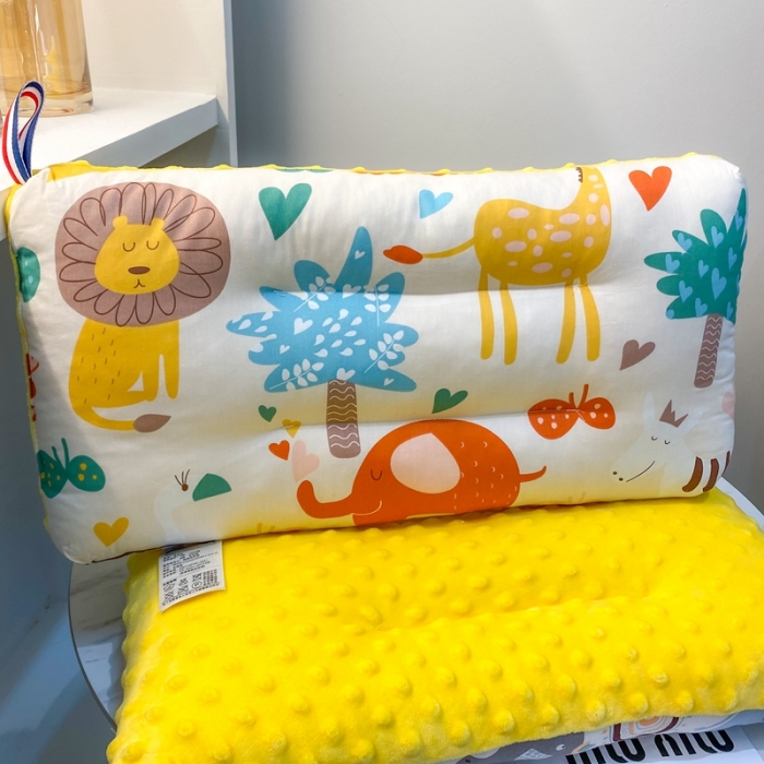 91家纺网 家纺一手货源 找家纺 宝晶枕芯 2022新款全棉儿童枕头可水洗儿童枕 动物世界