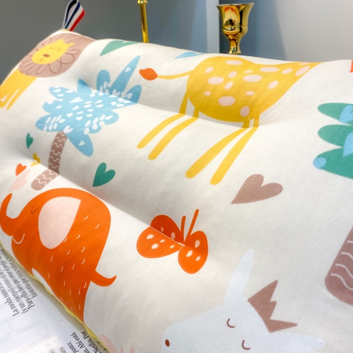 91家纺网 家纺一手货源 找家纺 宝晶枕芯 2022新款全棉儿童枕头可水洗儿童枕 动物世界