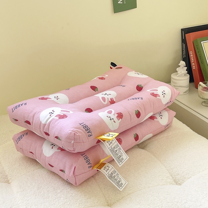 91家纺网 家纺一手货源 找家纺 宝晶枕芯 2022新款全棉儿童枕头可水洗儿童枕 小白兔