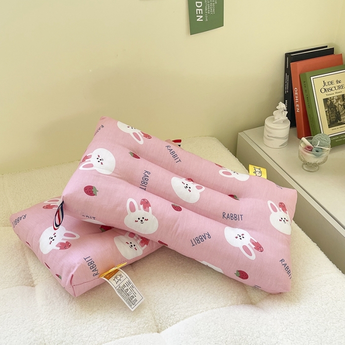 91家纺网 家纺一手货源 找家纺 宝晶枕芯 2022新款全棉儿童枕头可水洗儿童枕 小白兔