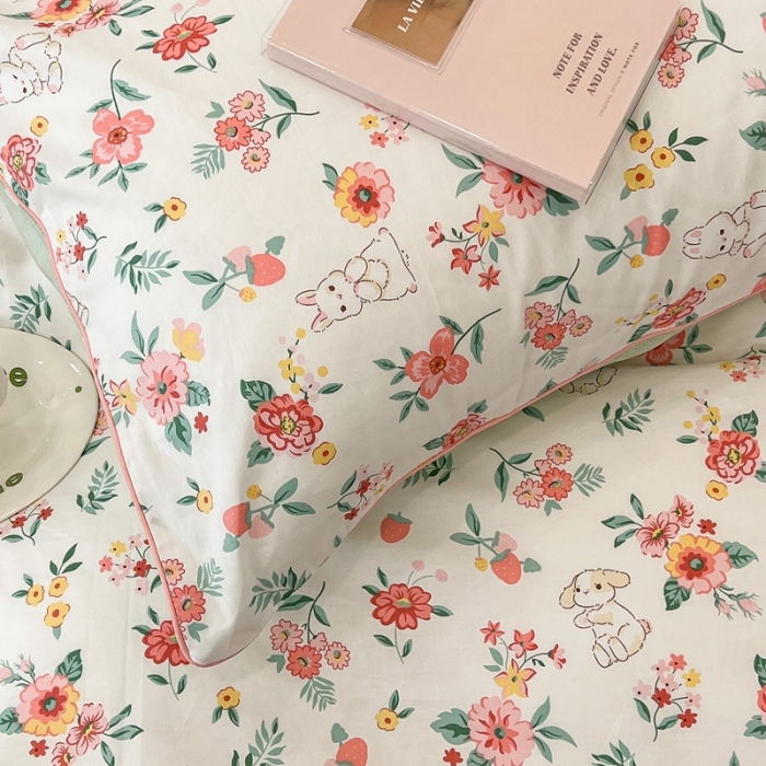 91家纺网 家纺一手货源 找家纺 昔可2022新款嵌绳全棉四件套组图二 爱丽丝兔