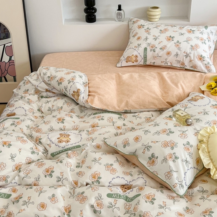 91家纺网 家纺一手货源 找家纺 昔可2022新款嵌绳全棉四件套组图二 彼得熊