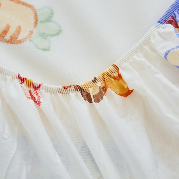 91家纺网 家纺一手货源 找家纺 金丝鸟 2022新款全棉花边床笠 维尼伙伴