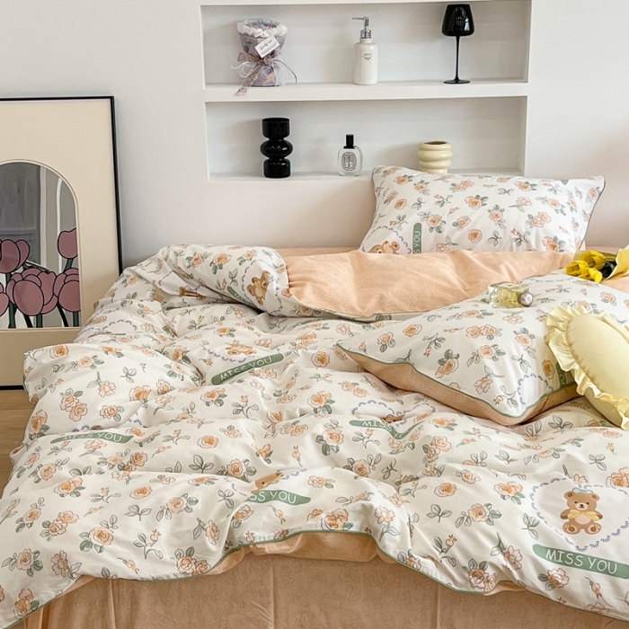 91家纺网 家纺一手货源 找家纺 昔可2022新款嵌绳全棉四件套组图二 彼得熊