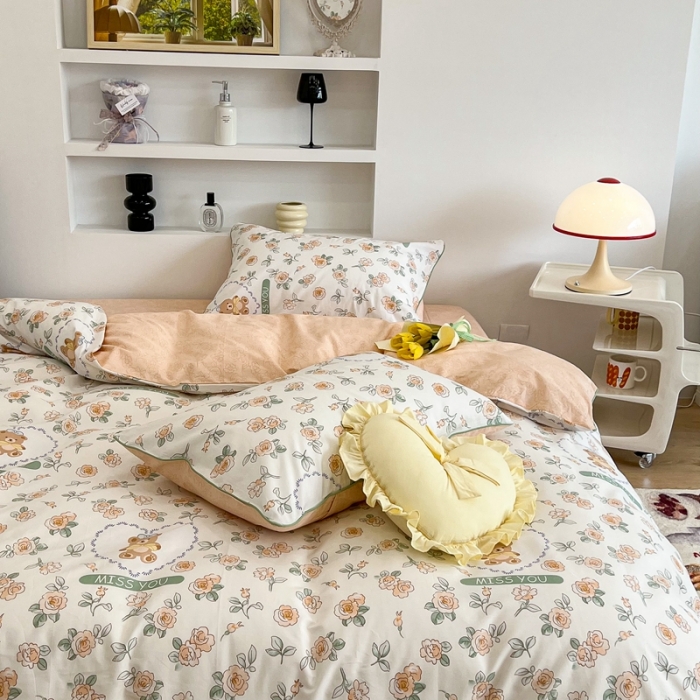 91家纺网 家纺一手货源 找家纺 昔可2022新款嵌绳全棉四件套组图二 彼得熊