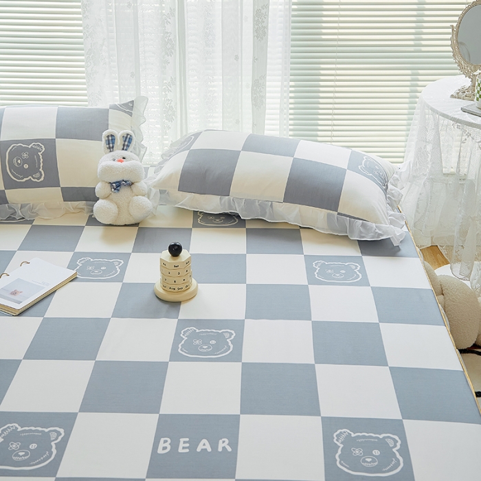 91家纺网 家纺一手货源 找家纺 金丝鸟 2022新款全棉花边床笠 无影熊