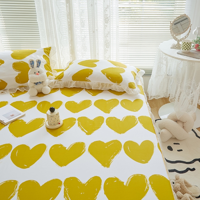 91家纺网 家纺一手货源 找家纺 金丝鸟 2022新款全棉花边床笠 心语