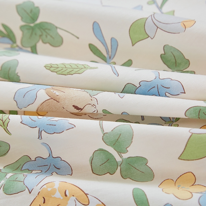 91家纺网 家纺一手货源 找家纺 金丝鸟 2022新款全棉花边床笠 早安兔兔