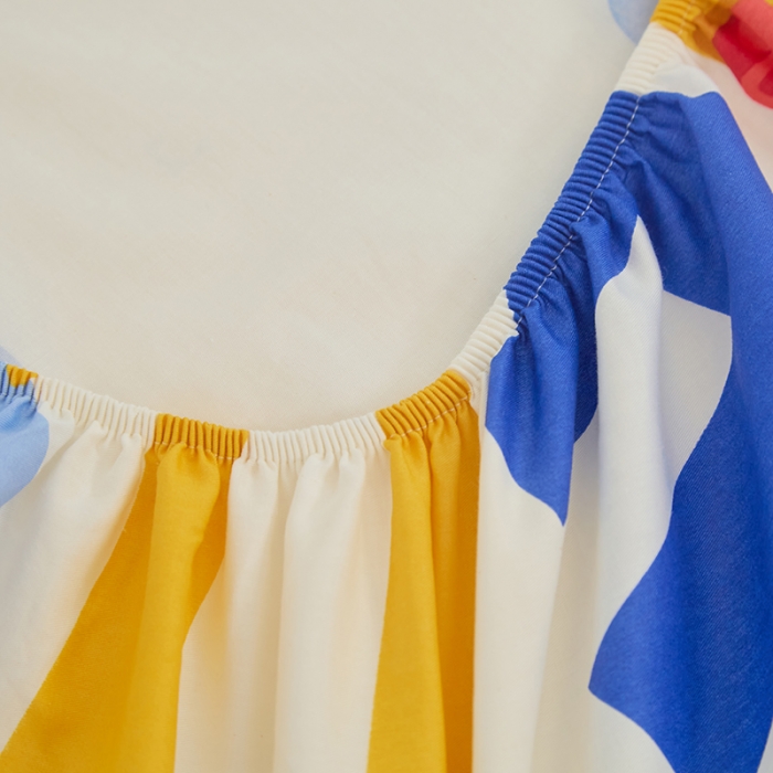 91家纺网 家纺一手货源 找家纺 金丝鸟 2022新款全棉花边床笠 字母米奇