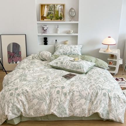 昔可2022新款嵌绳全棉四件套组图二 绿意庄园