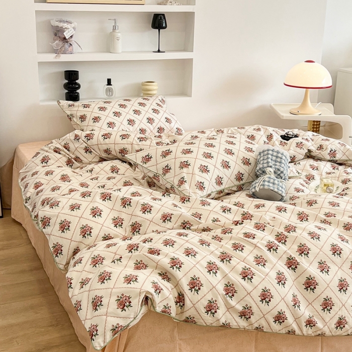 91家纺网 家纺一手货源 找家纺 昔可2022新款嵌绳全棉四件套组图二 南法假日