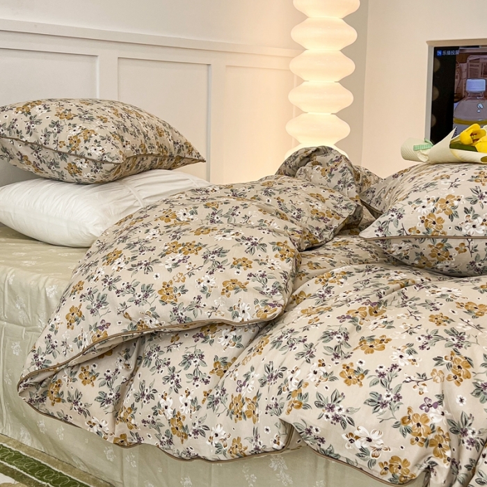 91家纺网 家纺一手货源 找家纺 昔可2022新款嵌绳全棉四件套组图二 夏日的梦