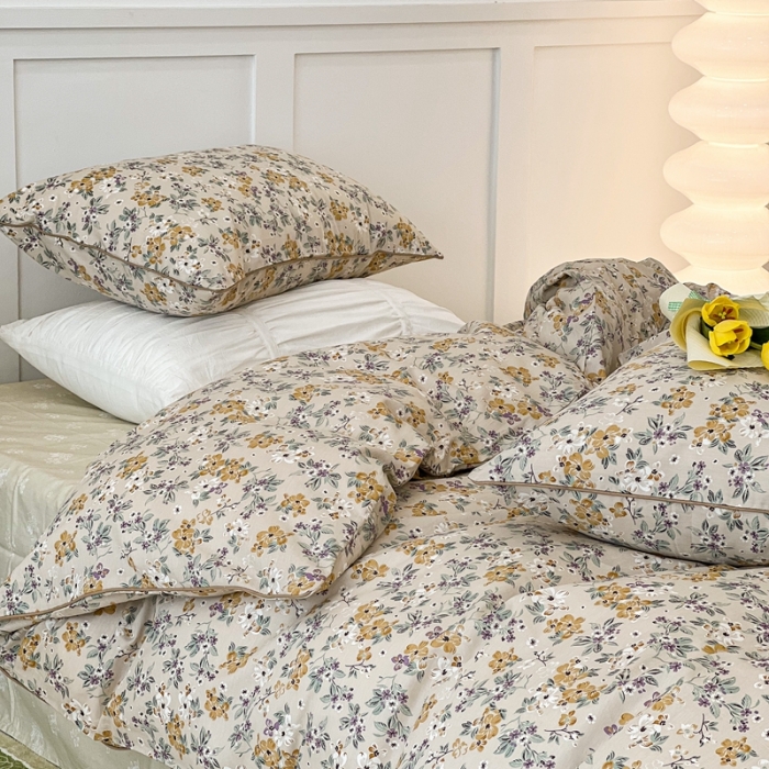 91家纺网 家纺一手货源 找家纺 昔可2022新款嵌绳全棉四件套组图二 夏日的梦