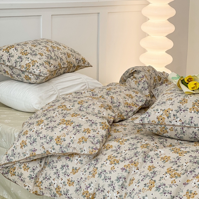 91家纺网 家纺一手货源 找家纺 昔可2022新款嵌绳全棉四件套组图二 夏日的梦