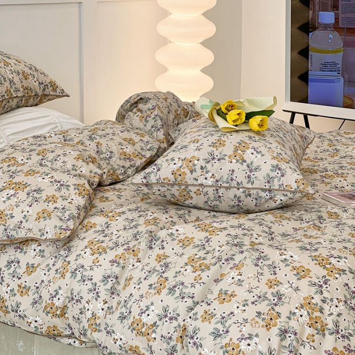 91家纺网 家纺一手货源 找家纺 昔可2022新款嵌绳全棉四件套组图二 夏日的梦