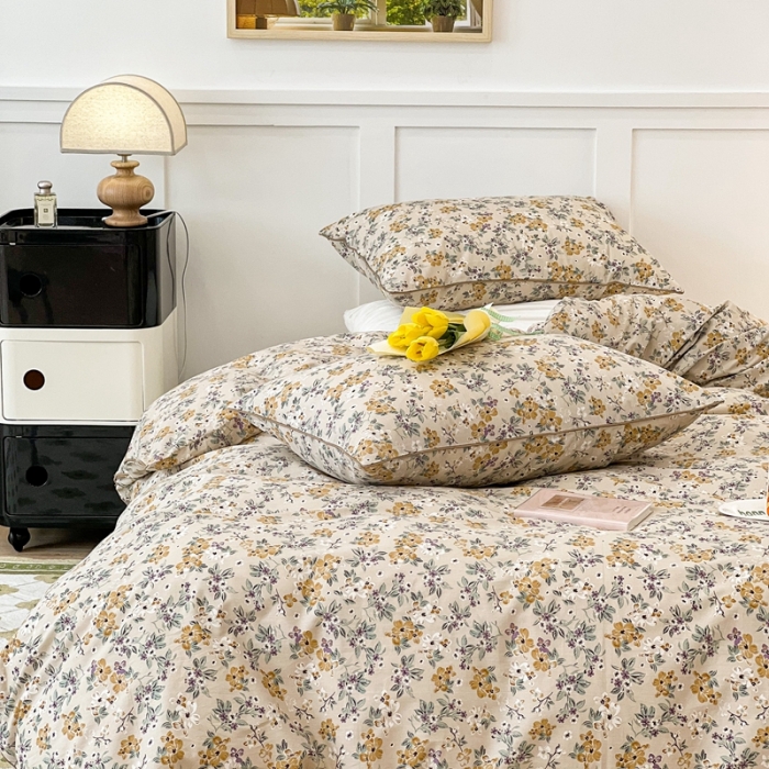 91家纺网 家纺一手货源 找家纺 昔可2022新款嵌绳全棉四件套组图二 夏日的梦