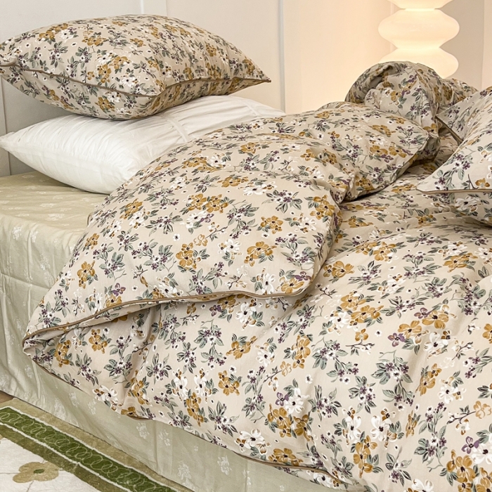 91家纺网 家纺一手货源 找家纺 昔可2022新款嵌绳全棉四件套组图二 夏日的梦