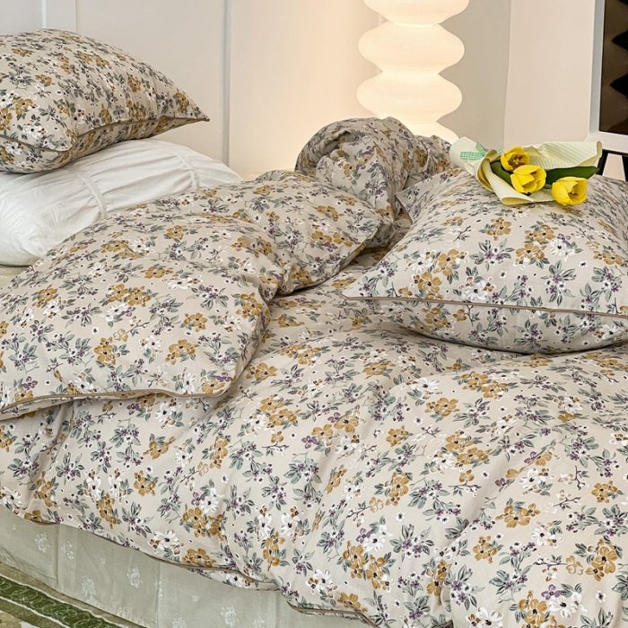 91家纺网 家纺一手货源 找家纺 昔可2022新款嵌绳全棉四件套组图二 夏日的梦