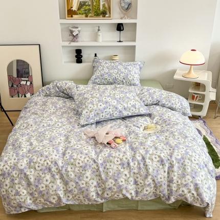 昔可2022新款嵌绳全棉四件套组图二 紫色香氛