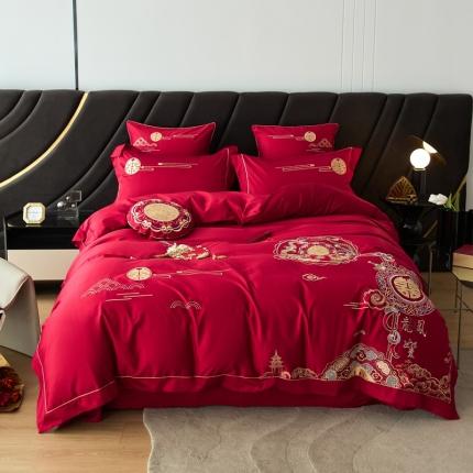 91家纺网 家纺一手货源 找家纺 （总）栩裕纺织2022新款50支澳棉四件套系列—喜上眉梢