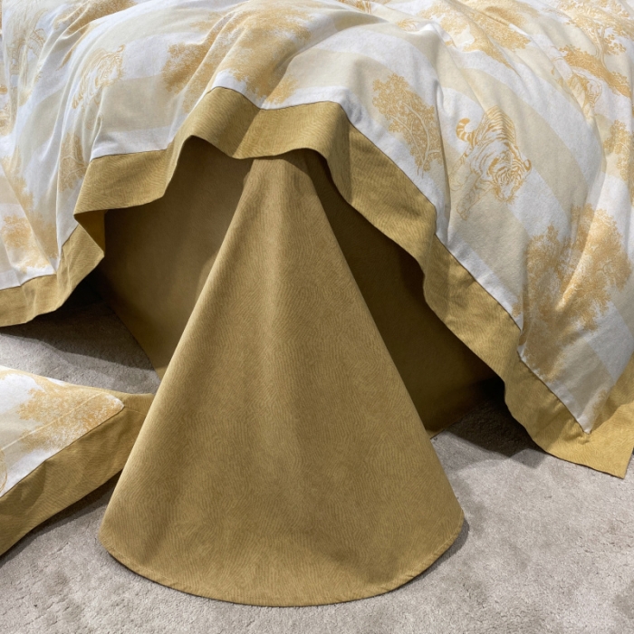 91家纺网 家纺一手货源 找家纺 棉生活 2022新款全棉磨毛宽边系列四件套 丛林秘境-黄