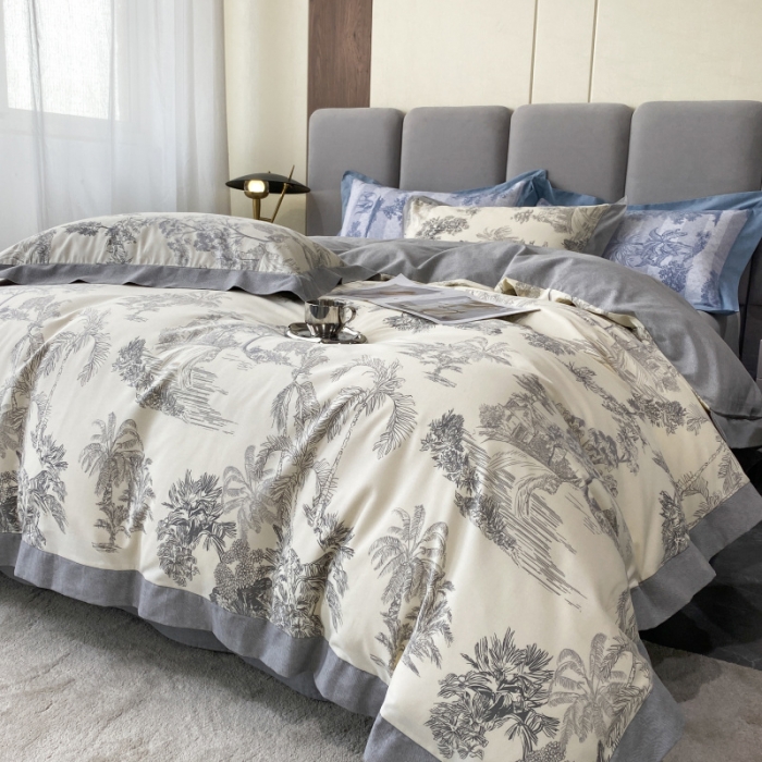 91家纺网 家纺一手货源 找家纺 棉生活 2022新款全棉磨毛宽边系列四件套 马德里