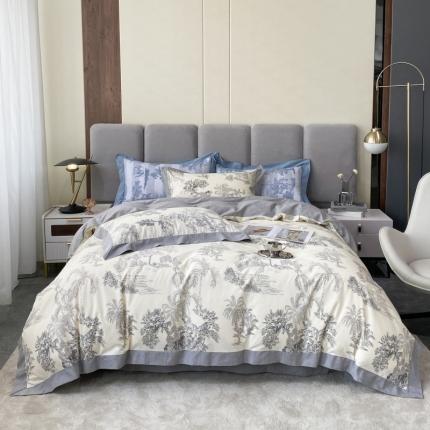 棉生活 2022新款全棉磨毛宽边系列四件套 马德里