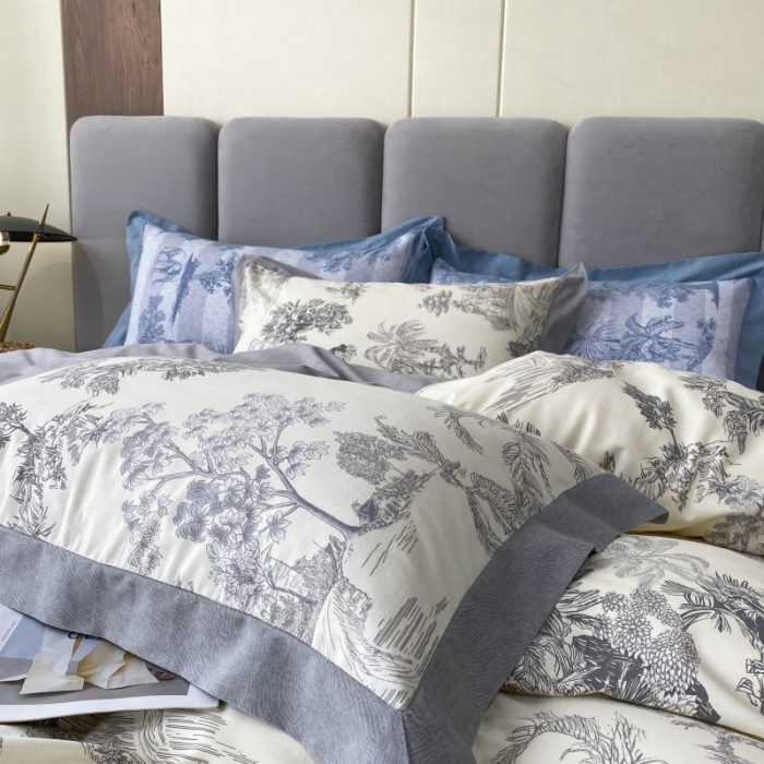 91家纺网 家纺一手货源 找家纺 棉生活 2022新款全棉磨毛宽边系列四件套 马德里