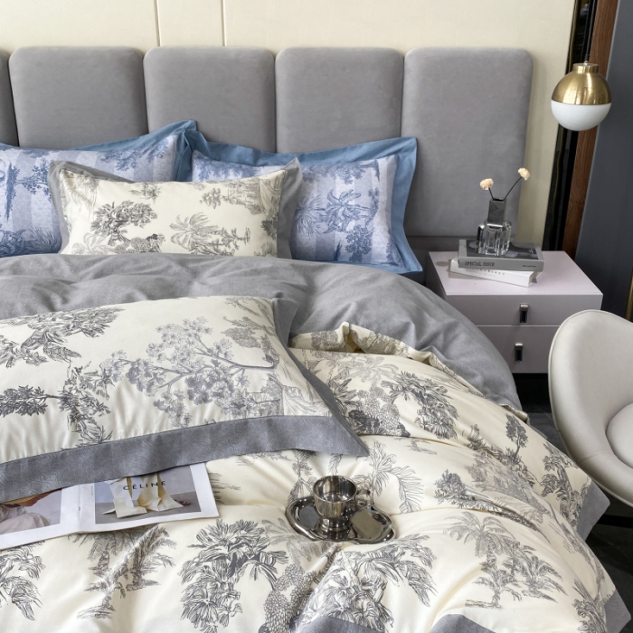 91家纺网 家纺一手货源 找家纺 棉生活 2022新款全棉磨毛宽边系列四件套 马德里