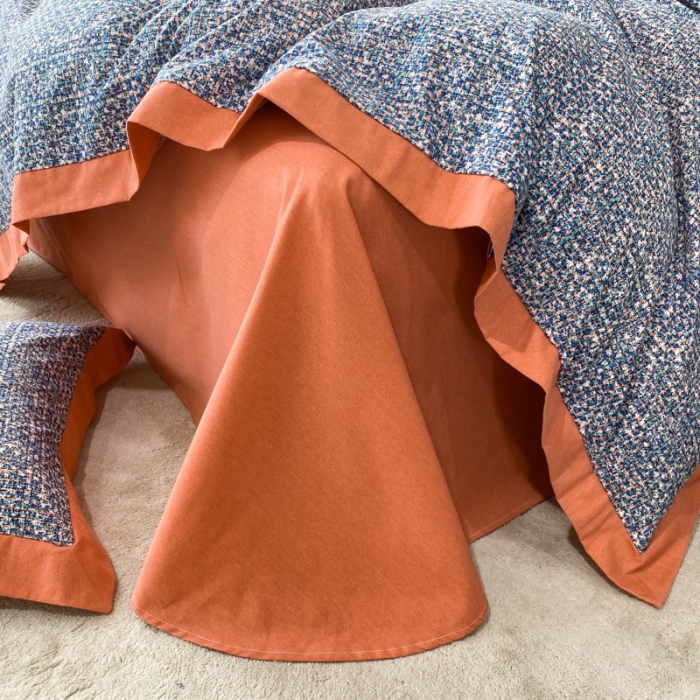 91家纺网 家纺一手货源 找家纺 棉生活 2022新款全棉磨毛宽边系列四件套 小香-桔