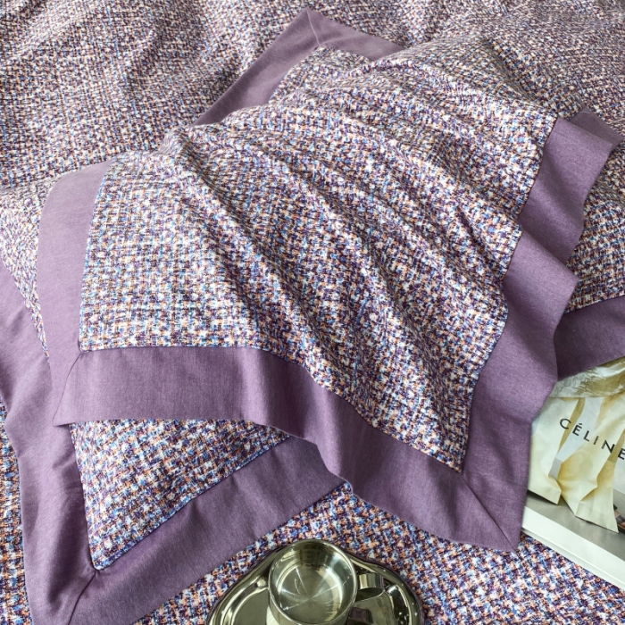 91家纺网 家纺一手货源 找家纺 棉生活 2022新款全棉磨毛宽边系列四件套 小香-紫