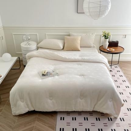 91家纺网 家纺一手货源 找家纺 艾咪 新款A类全棉华夫格提花大豆蛋白纤维被 若兰