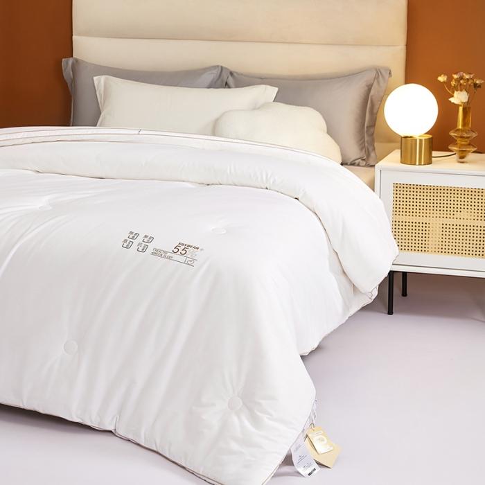 91家纺网 家纺一手货源 找家纺 (55%大豆）全棉大豆被春秋被纯棉大豆蛋白冬被拉链子母被芯 贵族大豆被白