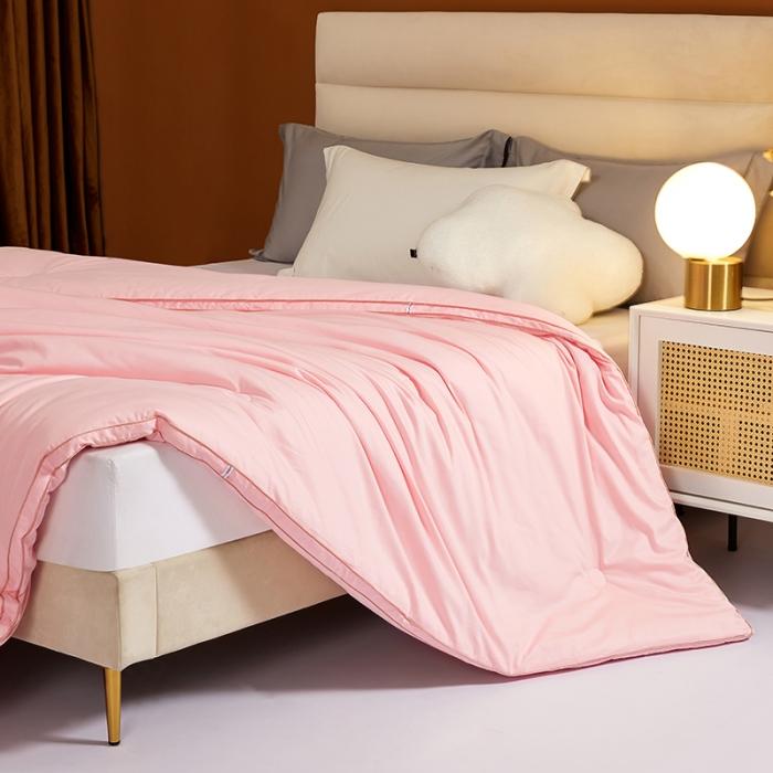 91家纺网 家纺一手货源 找家纺 (55%大豆）全棉大豆被春秋被纯棉大豆蛋白冬被拉链子母被芯 贵族大豆被粉