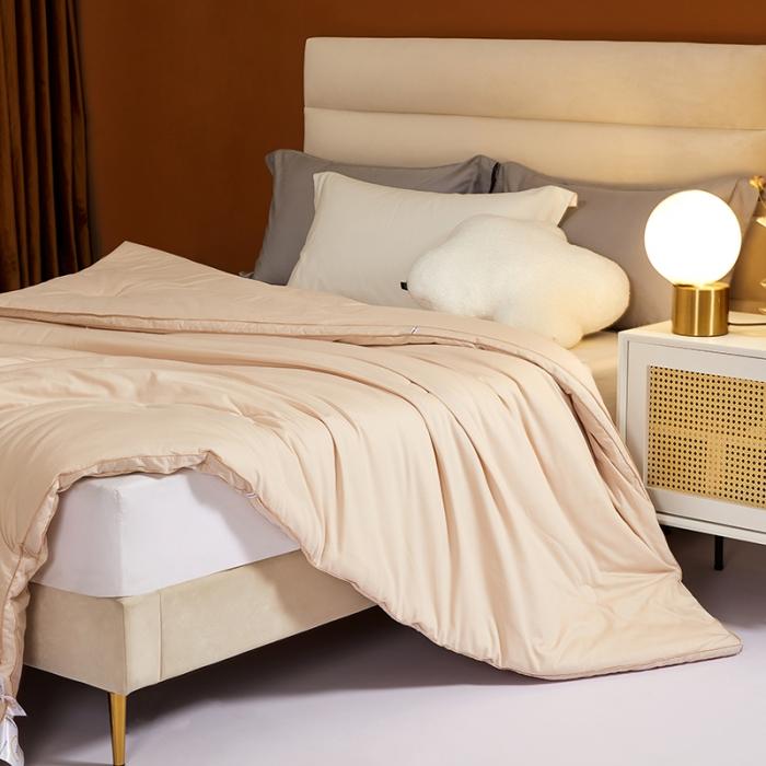 91家纺网 家纺一手货源 找家纺 (55%大豆）全棉大豆被春秋被纯棉大豆蛋白冬被拉链子母被芯 贵族大豆被卡其