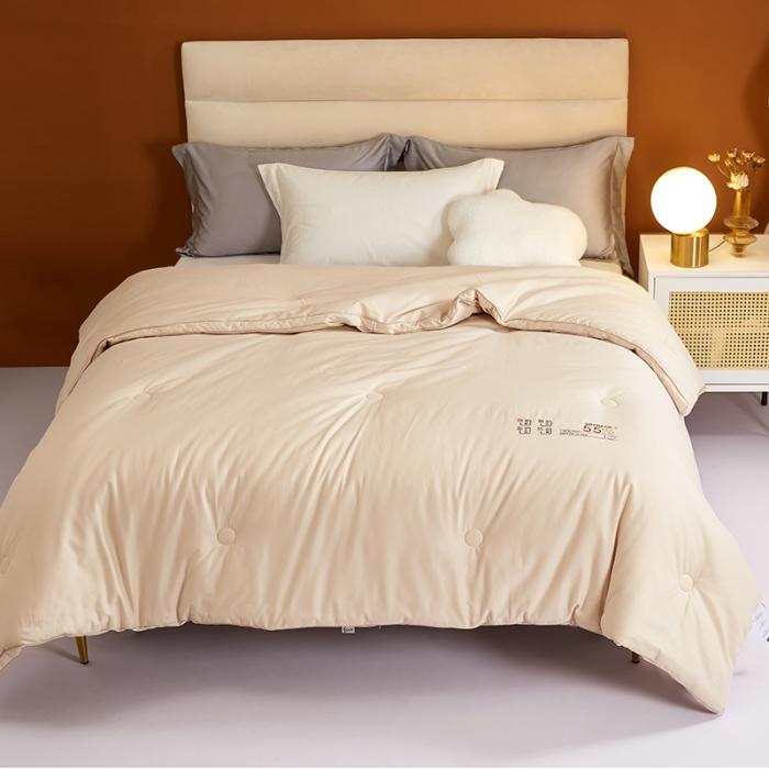 91家纺网 家纺一手货源 找家纺 (55%大豆）全棉大豆被春秋被纯棉大豆蛋白冬被拉链子母被芯 贵族大豆被 卡