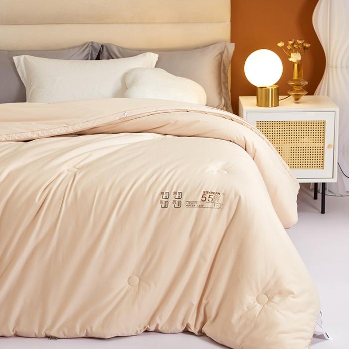 91家纺网 家纺一手货源 找家纺 (55%大豆）全棉大豆被春秋被纯棉大豆蛋白冬被拉链子母被芯 贵族大豆被 卡