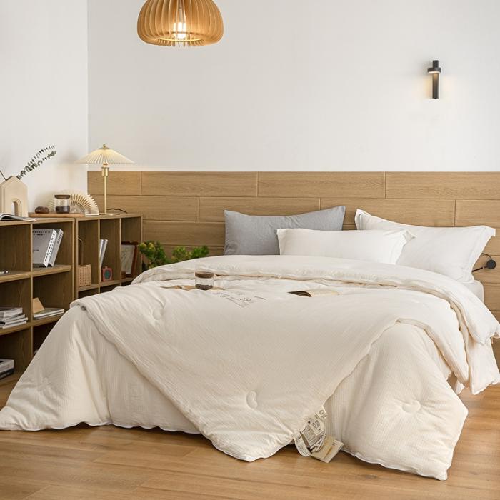 91家纺网 家纺一手货源 找家纺 李官奇授权（59%大豆）A类全棉母婴级大豆拉链二合一子母被芯 大豆子母被豆朴图2