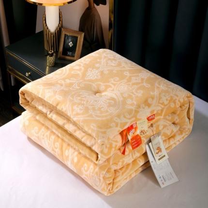 91家纺网 家纺一手货源 找家纺 伊被源 2022新款炽热绒牛奶绒冬被 黄色
