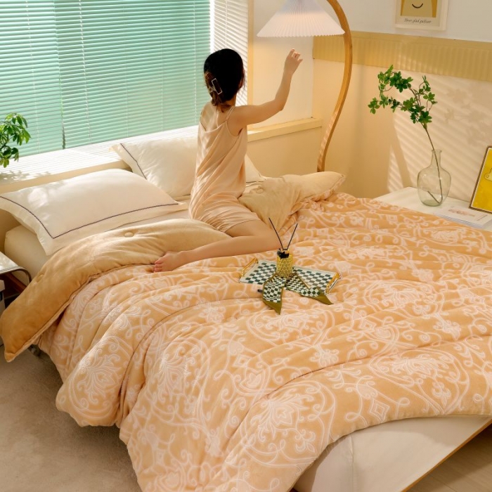 91家纺网 家纺一手货源 找家纺 （总）伊被源 2022新款炽热绒牛奶绒冬被