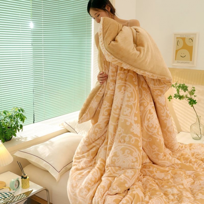 91家纺网 家纺一手货源 找家纺 （总）伊被源 2022新款炽热绒牛奶绒冬被