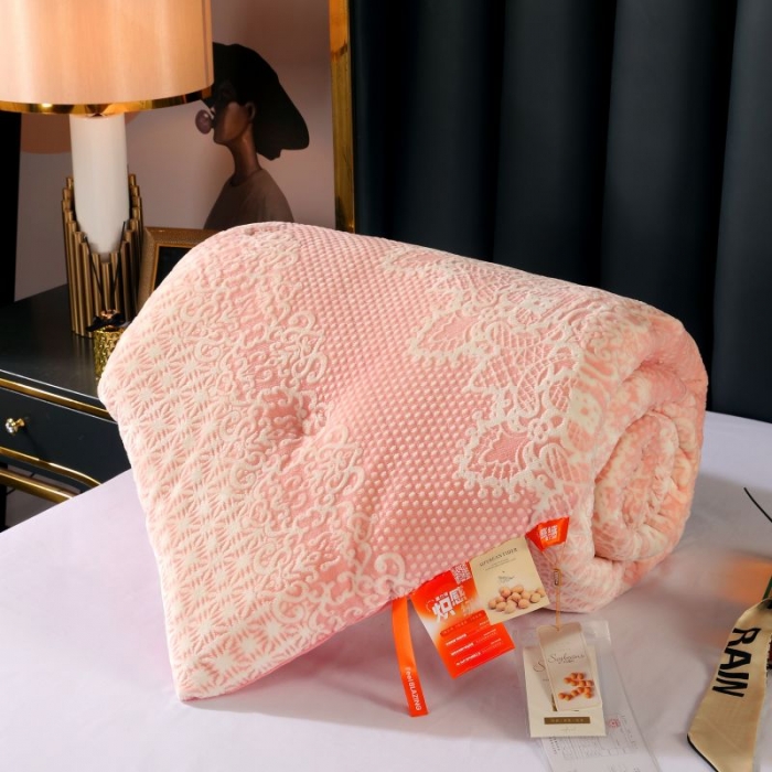 91家纺网 家纺一手货源 找家纺 伊被源 2022新款炽热绒牛奶绒冬被 豆沙